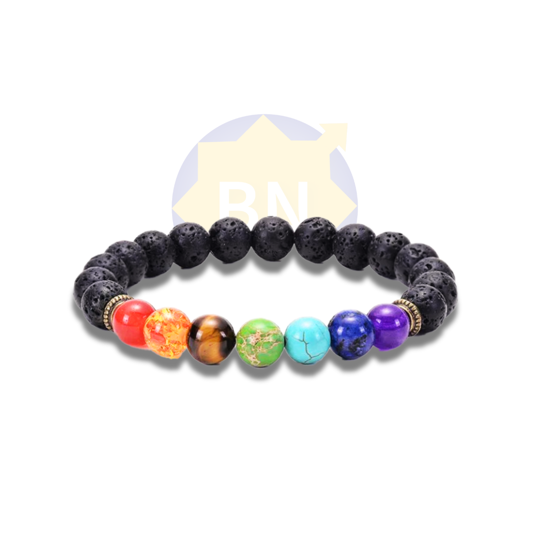 7 Chakra Lava Crystal Bracelet