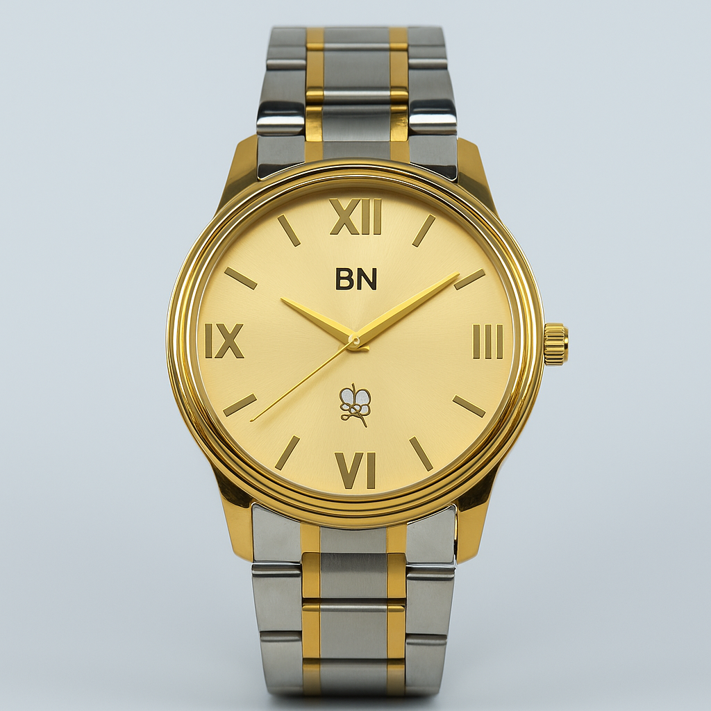 Golden Silver Luck Watch - Half Roman