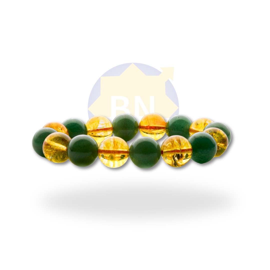 Green Aventurine & Citrine Crystal Bracelet